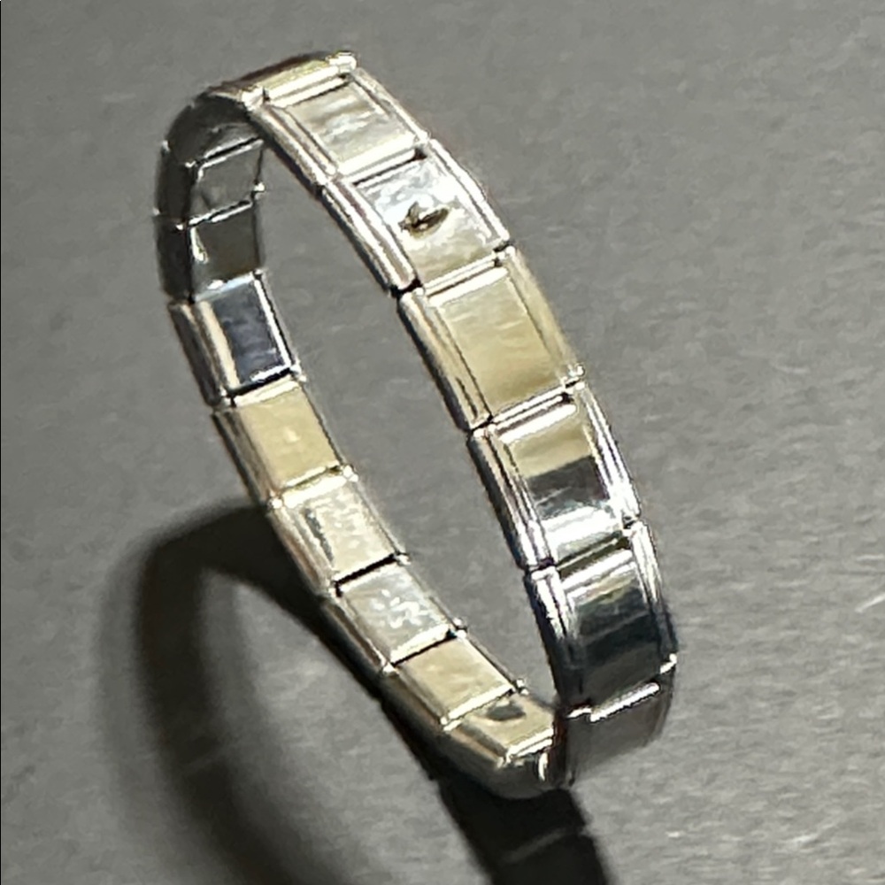 Stainless Steel Stretch Italian Charm Bracelet With loop